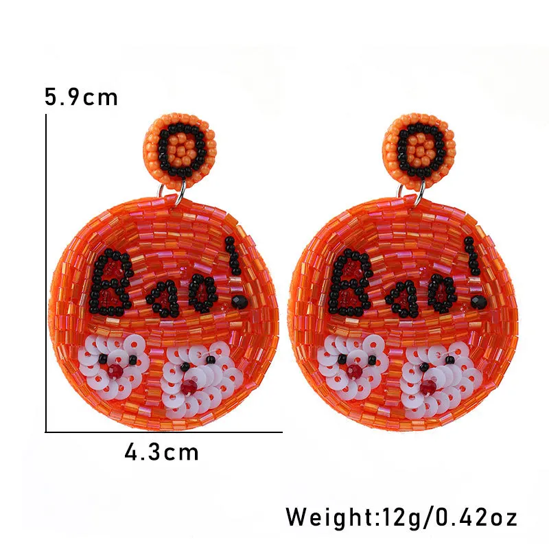 Statement Drop Earrings Pumpkin Halloween Dangle Earrings for Women Payty Jewelry