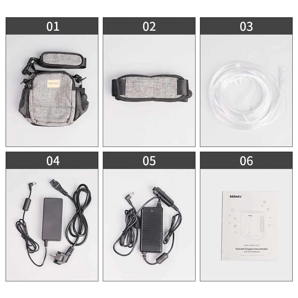 DEDAKJ Mini Home Portable Oxygen Concentrator High Concentration Oxygen Generator Machine With Battery for Travel Car Use 2sw 1a