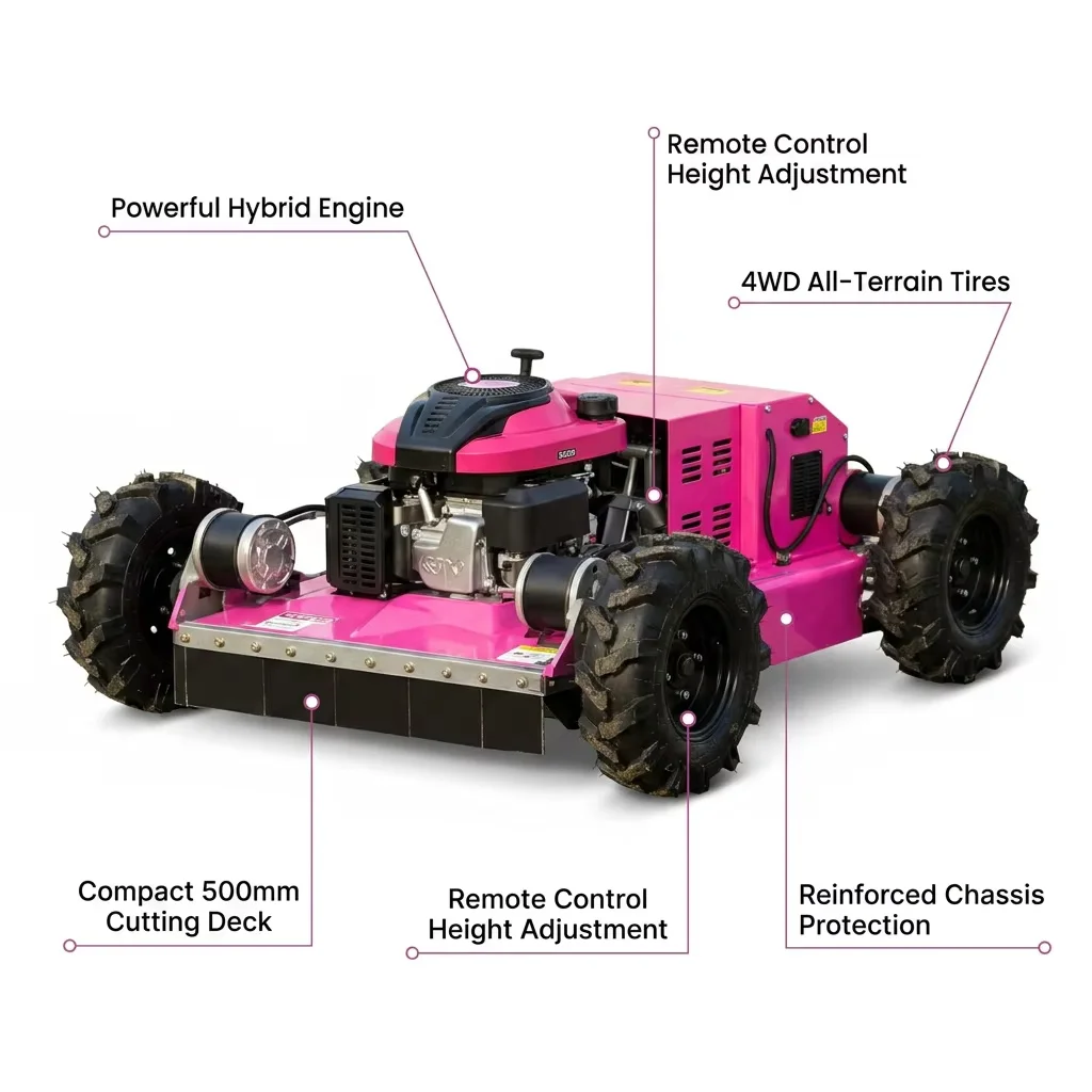 Batteriebetriebener, gasbetriebener Bagger-Rasenmäher, Schlegelmulcher-Rasenmäher, kommerzieller Traktor-Rasenmäher, Benzin-Rasenmäher