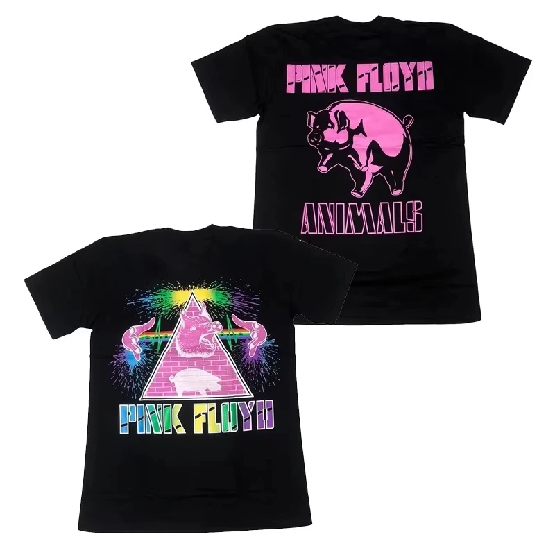 Pink Floyd Printed T-Shirt, Unisex Pure Cotton Hip-Hop Loose Short Sleeve T-Shirt Street Style Top Comfortable Casual