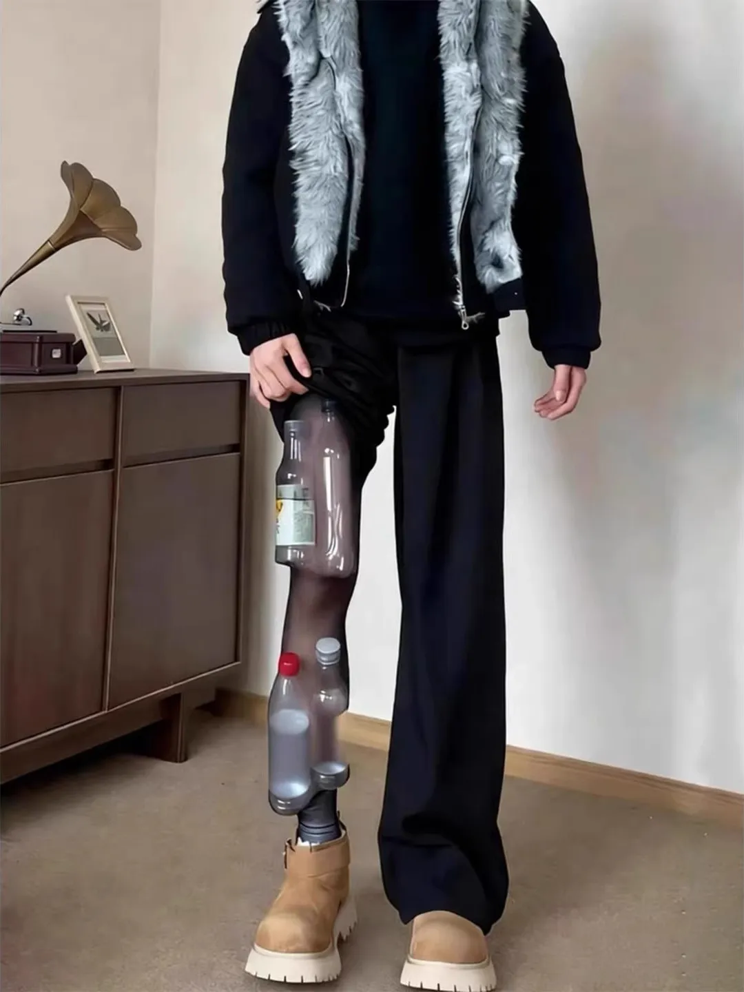 

Мужские брюки Cleanfit: плиссированные, с подкладкой, с высокой талией, расклешенные, для осени и зимы, стройнящие фигуру