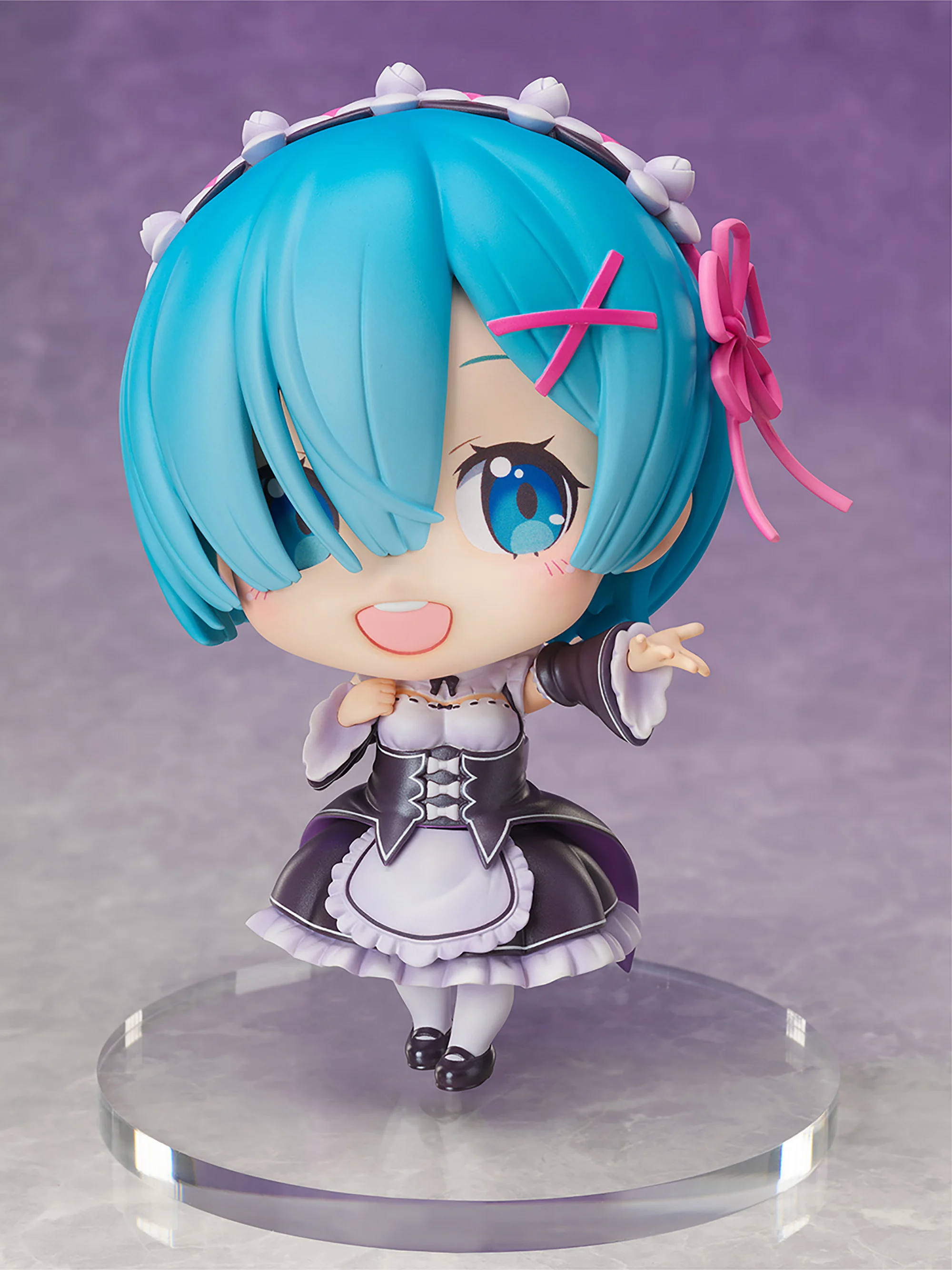 Figura periférica de Anime Life in a different world from zero Rem Q edition, bonita figura de estilo, chica bonita, mano clásica