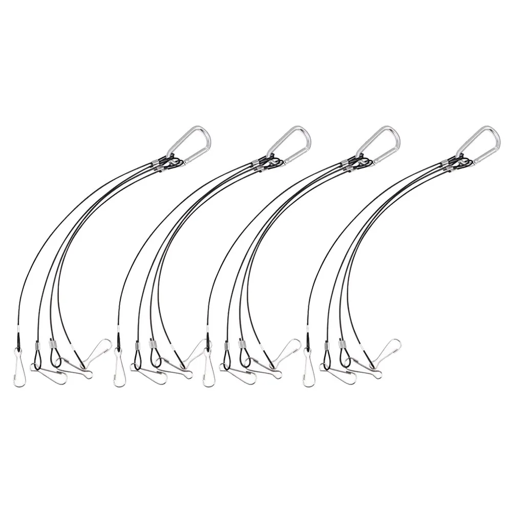 4Pcs Premium Stainless Steel Hanger Rope for LED Grow Lights Aquarium Tank Lamp Plant Hangers Living Room Bedroom Office