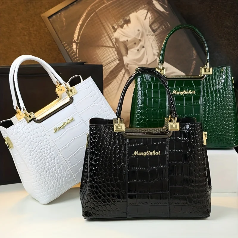 Mother Bag 2024 new fashion alligator design atmospheric middle-aged ladies bag light luxury brand handbag