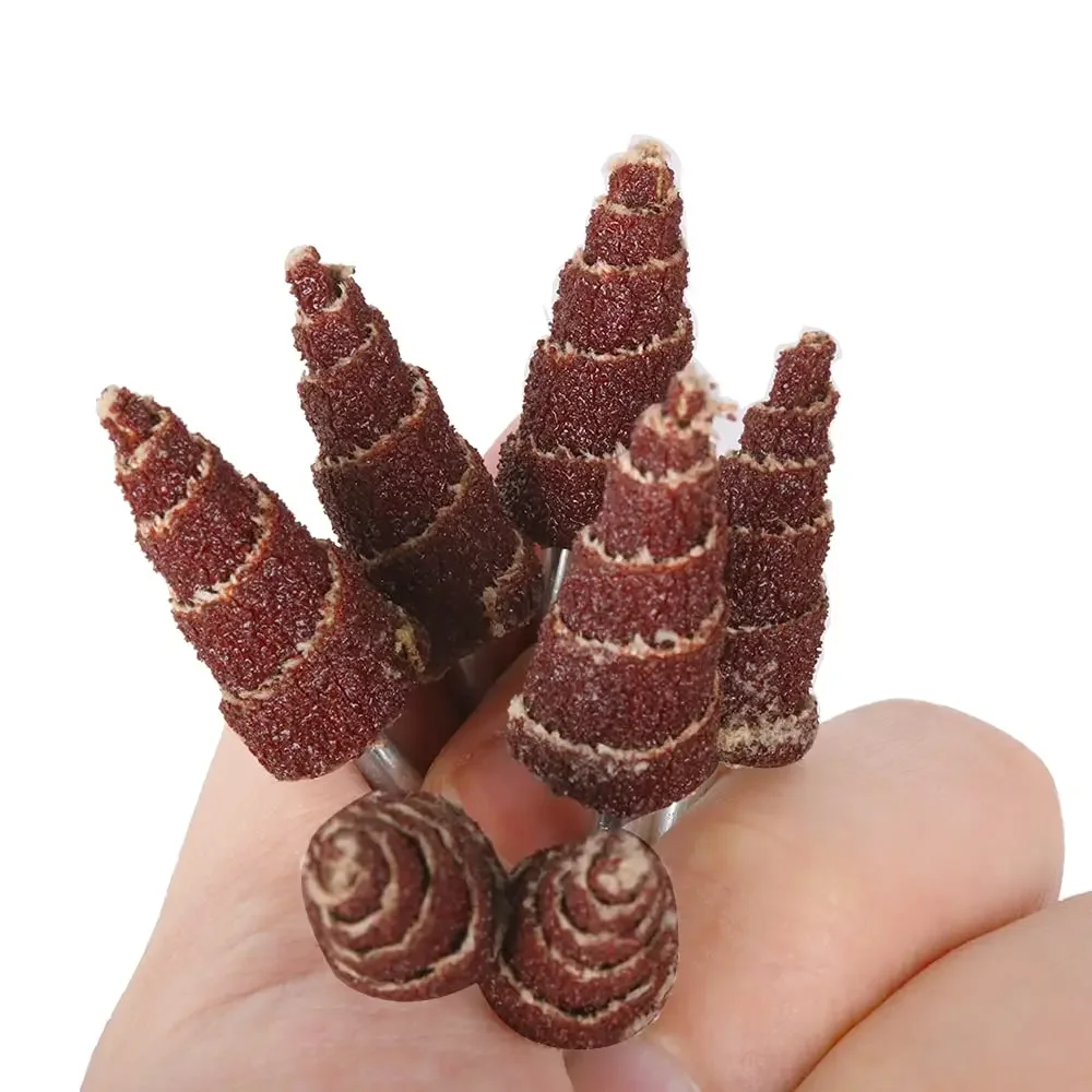 Loonpon 30Pcs 3mm Shank Cone Shape Abrasive Flap Wheel Sandpaper Grinding Head Rotary Tool for Grinding and Polishing 80Grit