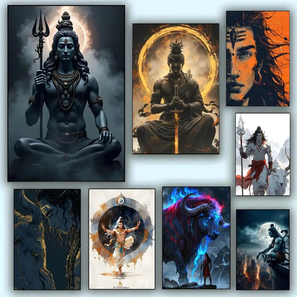 Indian Deities S-Shiva God Poster Aesthetic Wall Art Canvas Poster Room Decoration Items Bedroom Decor