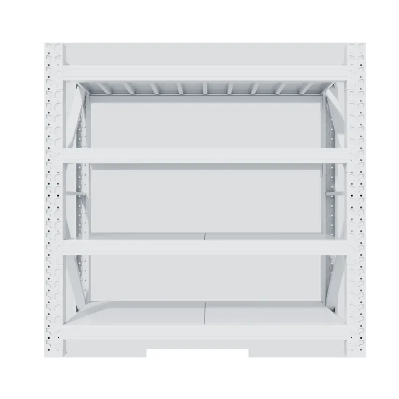 4 Tier Heavy Duty Steel Shelving Unit 200kg Capacity Metal Warehouse Storage Rack Anti Corrosion Powder Coated Lightweight