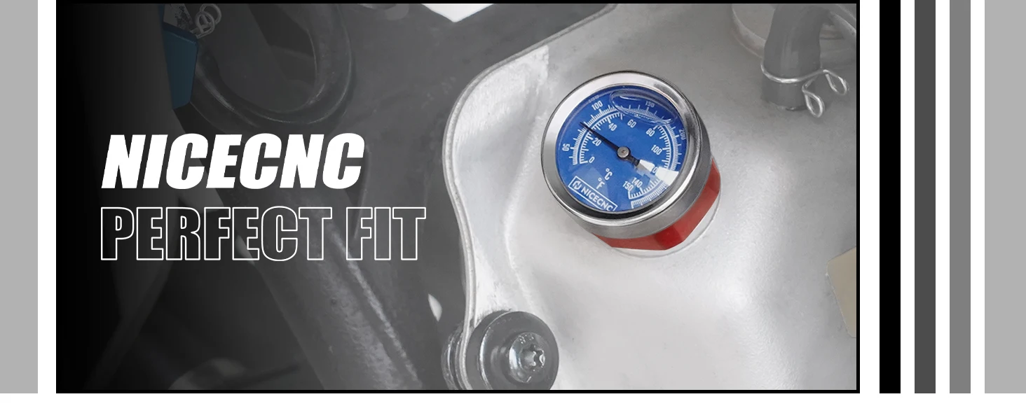 NICECNC Ölstandsanzeige mit Temperaturanzeige für Yamaha Raptor 700 700R 660R 2006-2024 YFZ450 2004-2013 5LP-21761-01-00 Aluminium – Detail 5