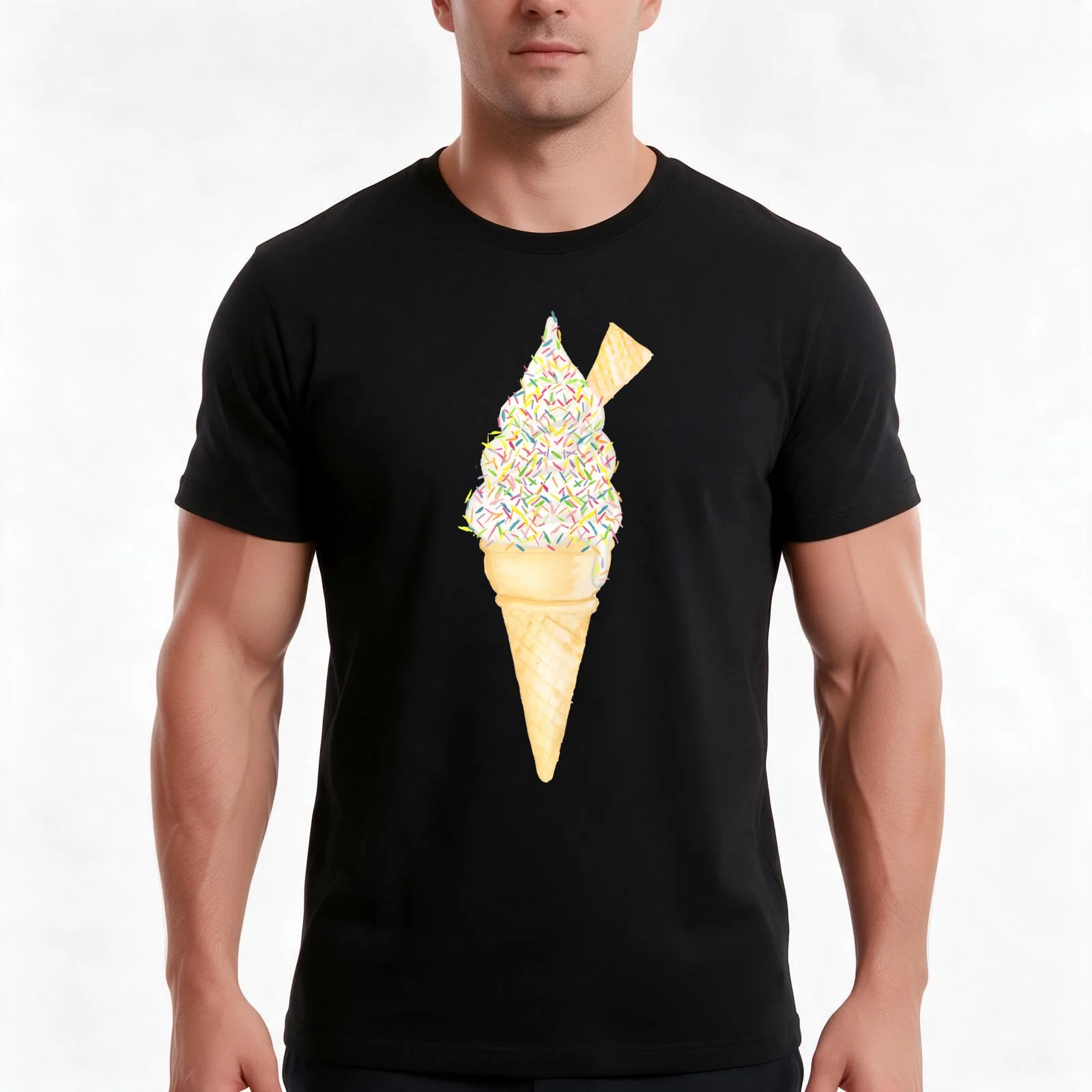 Soft Serve with Sprinkles - Pink T-Shirt Summer Casual Cotton Tee Oversized Streetwear Tops Vintage Graphic Print