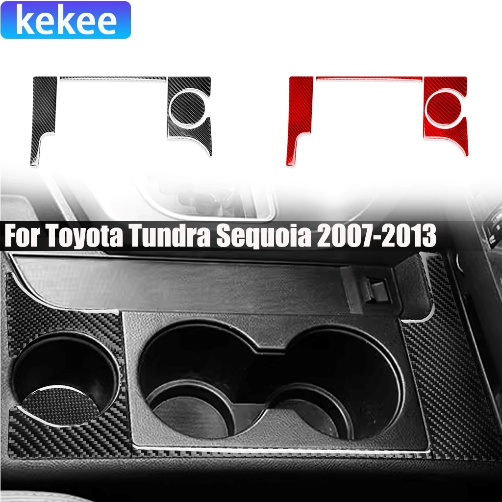 

Автомобильные аксессуары из углеродного волокна, подстаканник, рамка, модифицированная внутренняя отделка, мягкая наклейка для Toyota Tundra Sequoia 2007-2013