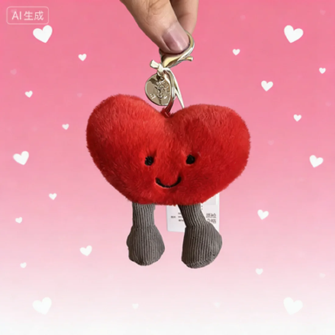 Chaveiro de amor vermelho bonito geléia diversão etiqueta boneca pingente saco acessório para meninas e senhoras presente de feriado ideal