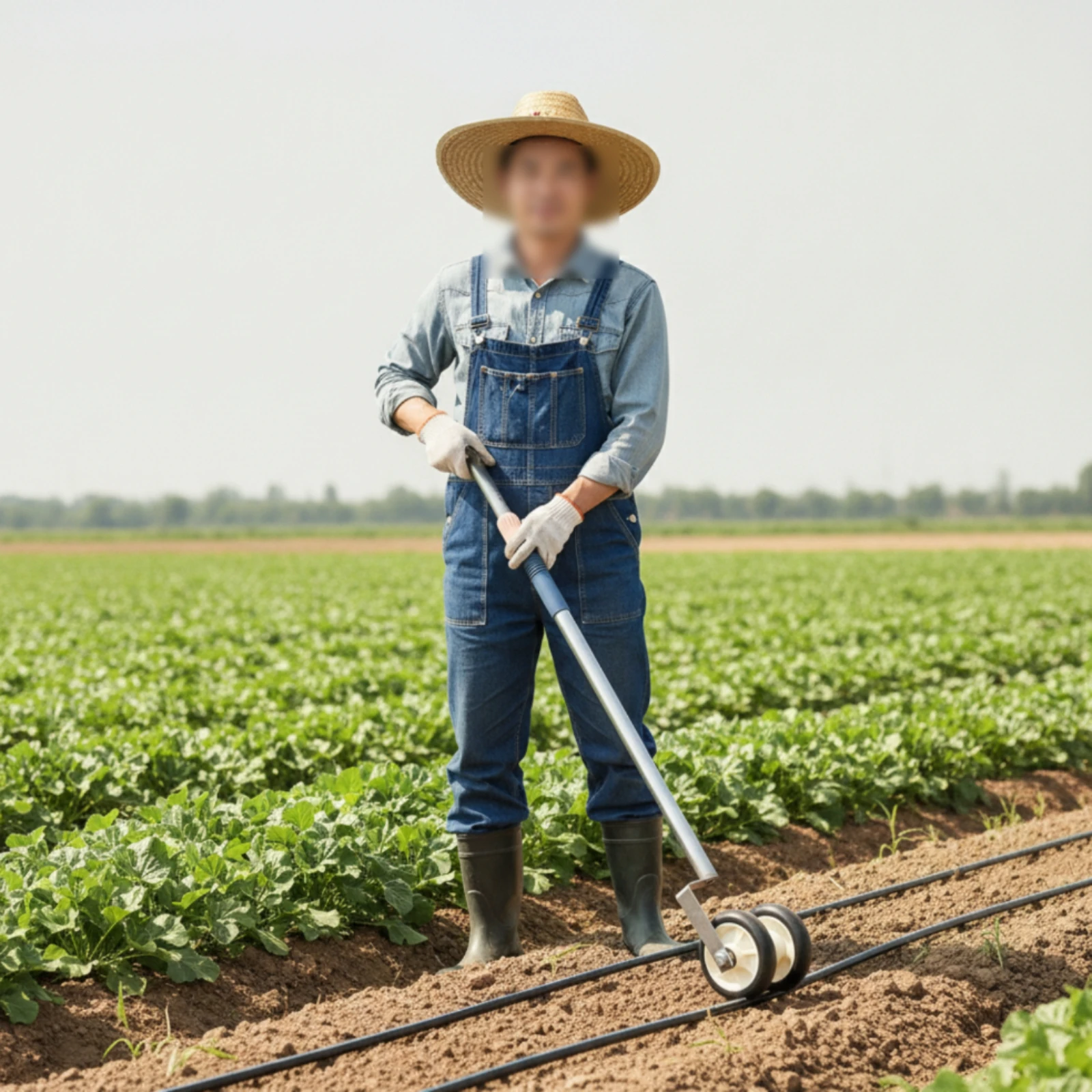 Outil de manutention de tuyaux, guide de tuyau télescopique avec roues, système de roulement sur roues, réglable et ergonomique pour agriculteurs, irrigation, ferme