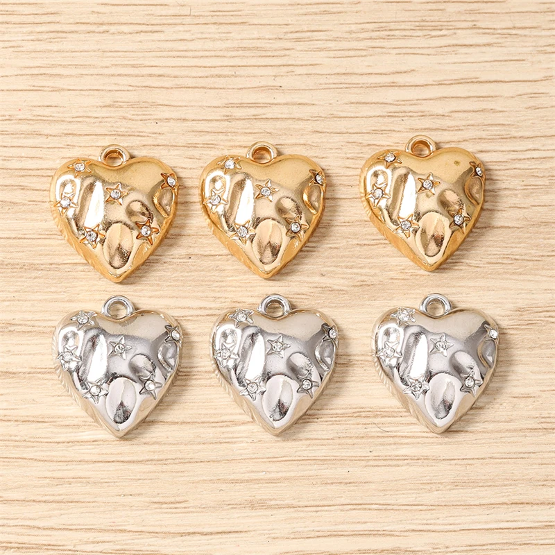 8 Stück 17 x 18 mm niedliche Liebesherz-Anhänger aus Kristalllegierung für die Schmuckherstellung, Halsketten, Ohrringe, Armbänder, DIY-Bastelzubehör – Detail 2