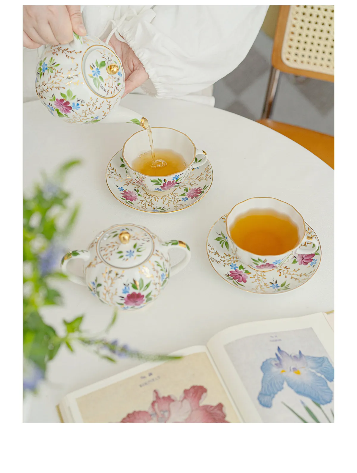 Russian porcelain! Coffee Cup European Flower Afternoon Tea Tableware Set