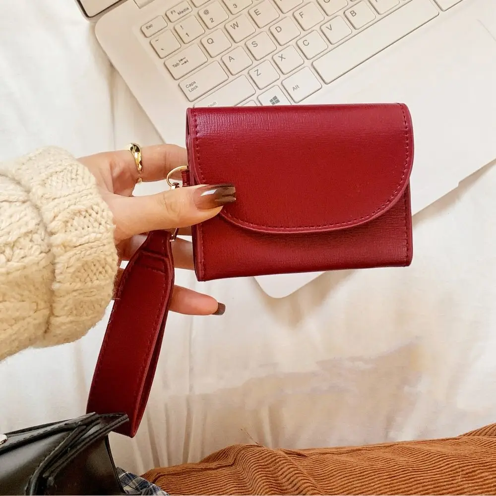 

Casual Korean Style Wide Strap Wallet Ultra Thin Short Clutch Coin Pouch Zipper Multi Slot Card Bag Men