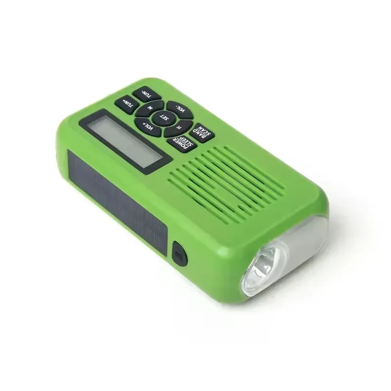 

MultifunctionaL Rechargeable Emergency Solar Hand Crank AM/FM/WB / NOAA Radio with Clock Phone Charger and Torch Emergency Radio