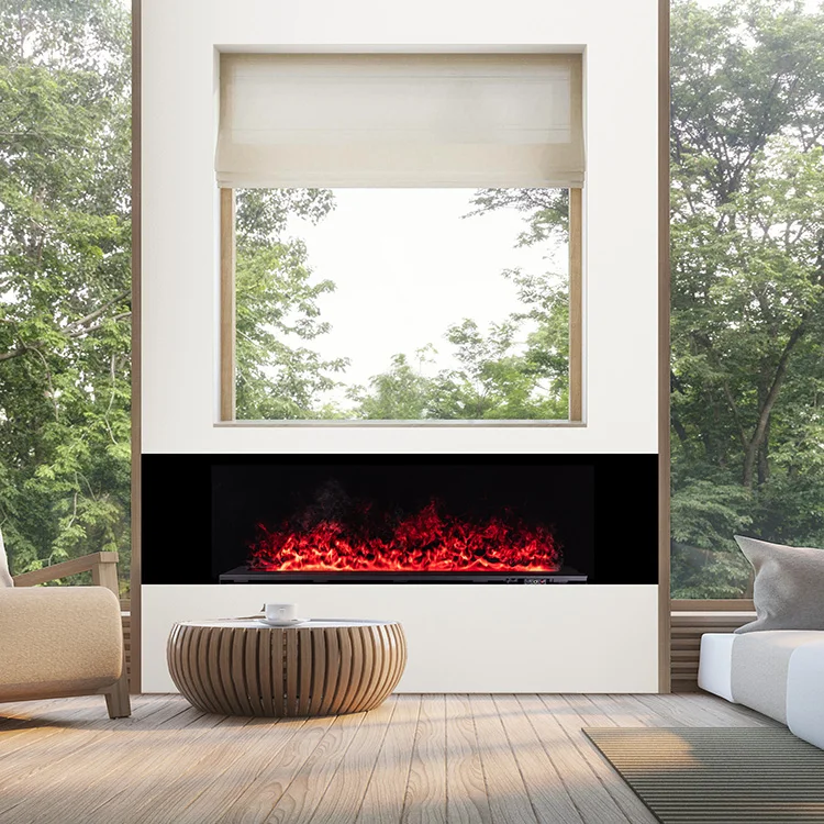 3D Water Mist Fireplace, 2200mm Steel Vapor Flame Fireplace, Multi-Color Electric Fireplace Insert, Artificial Flame for Home