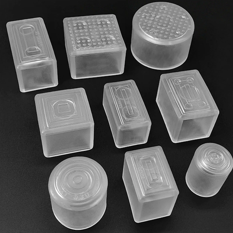 Transparent Furniture Leg Foot Protector Table And Chair Foot Cover PVC Wear-resistant Floor Protector Pads Pipe Plugs