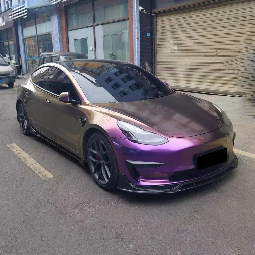 Tesla Model 3 2017-2023 용 앞 범퍼 립 디퓨저 커버 하부 범퍼 블레이드 스플리터 스포일러 가드 커버 바디 키트 썸네일 4
