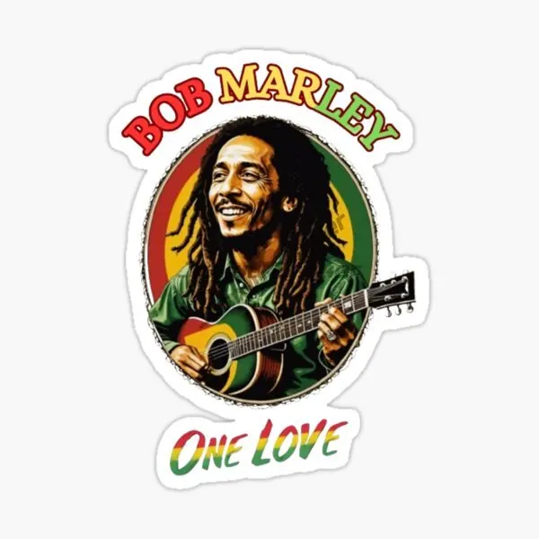 Jamaican One Love Heart Reggae Rastafari Bob Marley Jamaican Flag Map Sticker for Bumper Laptop Decal