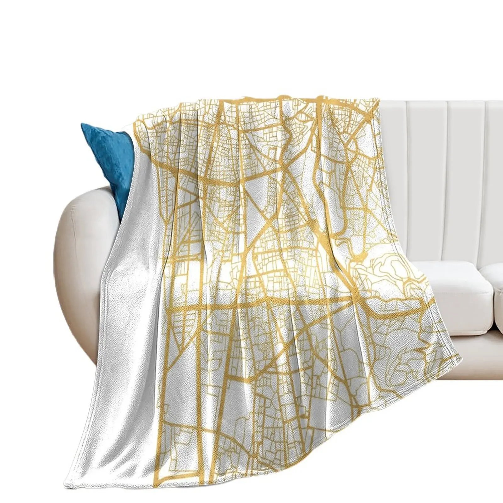 BEIRUT LEBANON CITY STREET MAP ART Throw Blanket Sofas Hairys Sleeping Bag Stuffeds Blankets