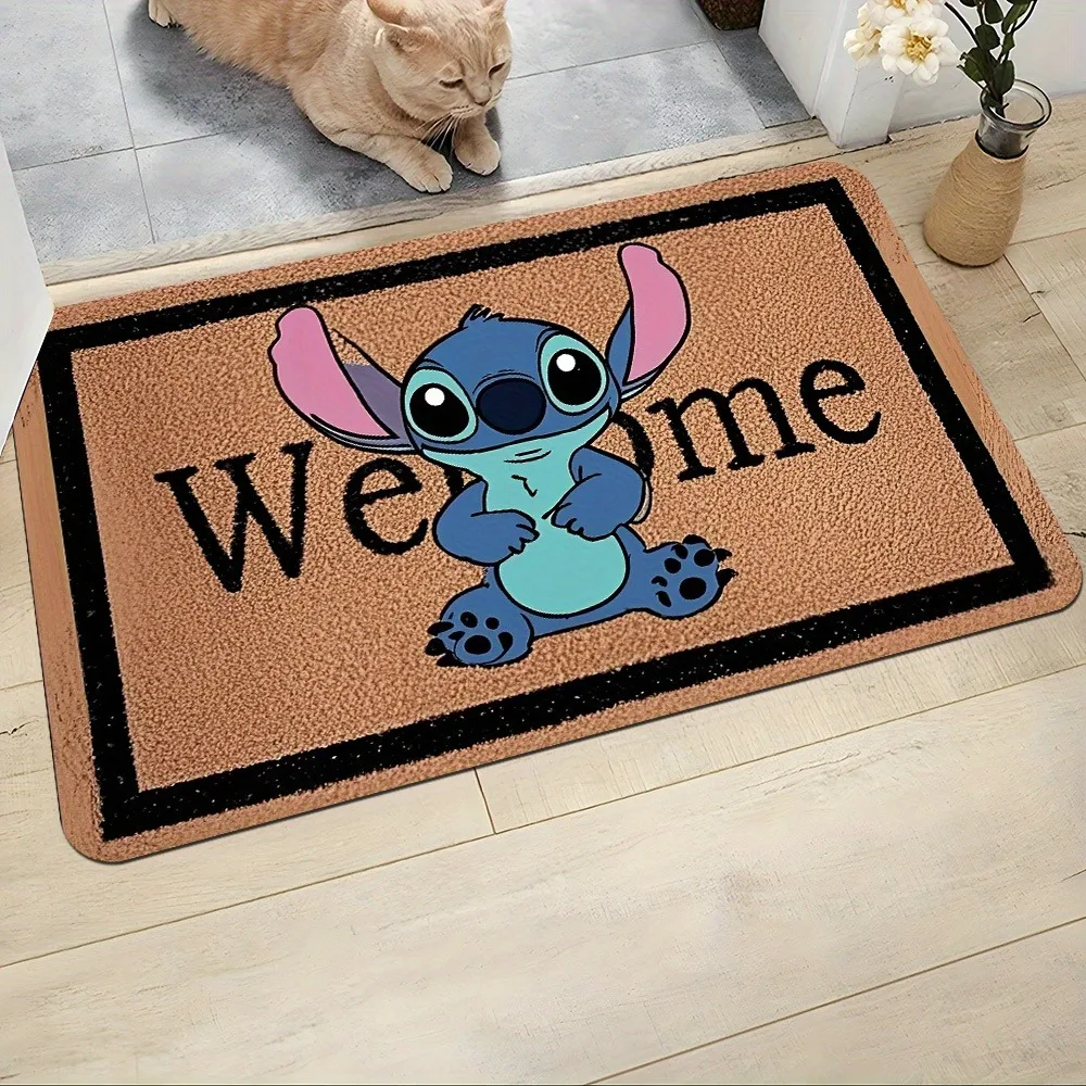 

«Ститч's Warm Welcome Doormat»Мягкие, впитывающие и нескользящие, коврики для ванной комнаты, коврики для йоги, украшение для дома
