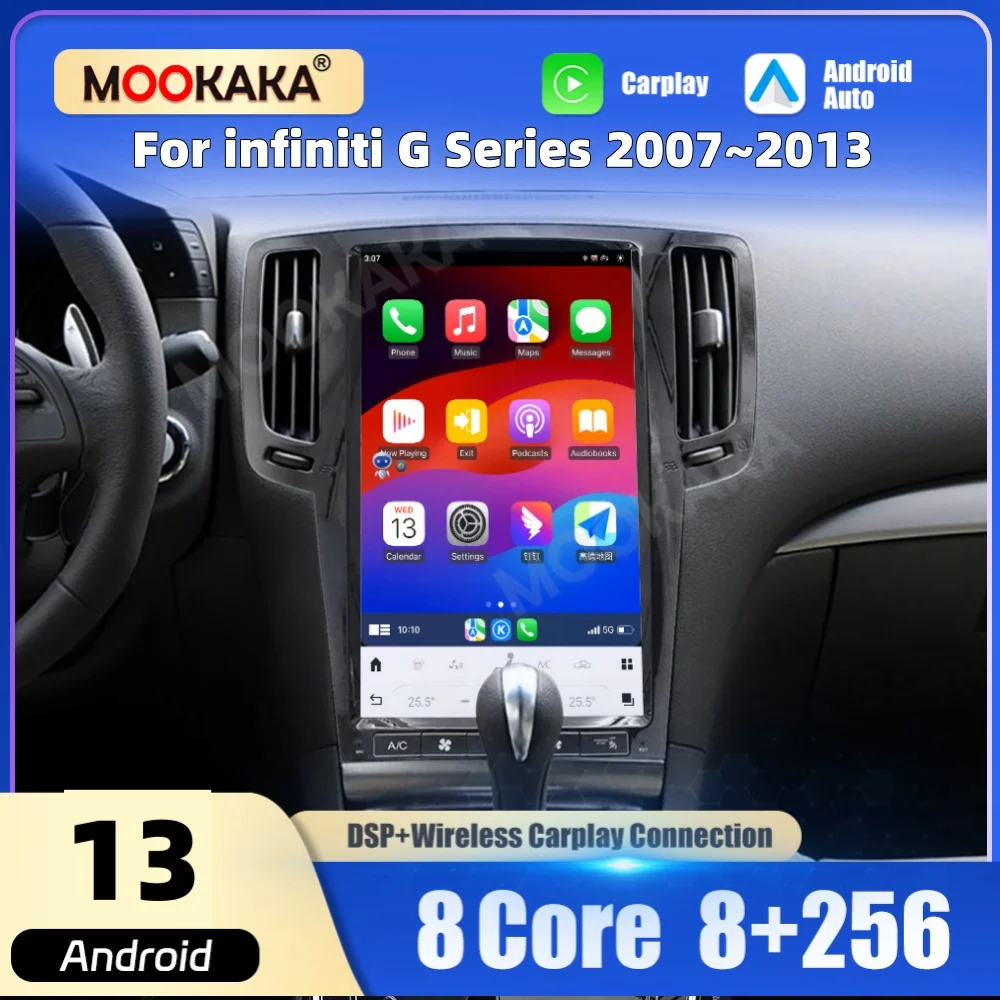 

13,6-дюймовый автомобильный мультимедийный плеер с Android-экраном для Infiniti G Series 2007~2013, автомобильная магнитола с GPS-навигацией, CarPlay, головное устройство для авто
