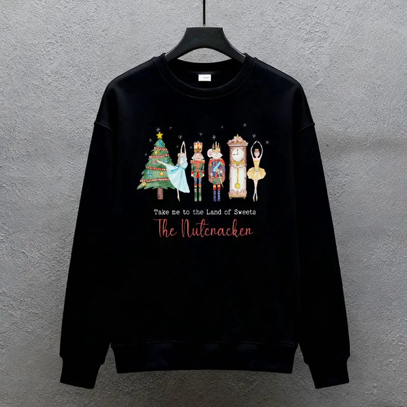 Sweat-shirt de noël femme maman et Mini assorti Kawaii casse-noisette sweat-shirt de noël automne et hiver pull à manches longues