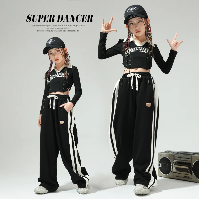 

Girls' Jazz Dance Performance Outfit Loose Straight Casual Pants Children's Hip-HopjazzJazz Dance Trendy Outfit