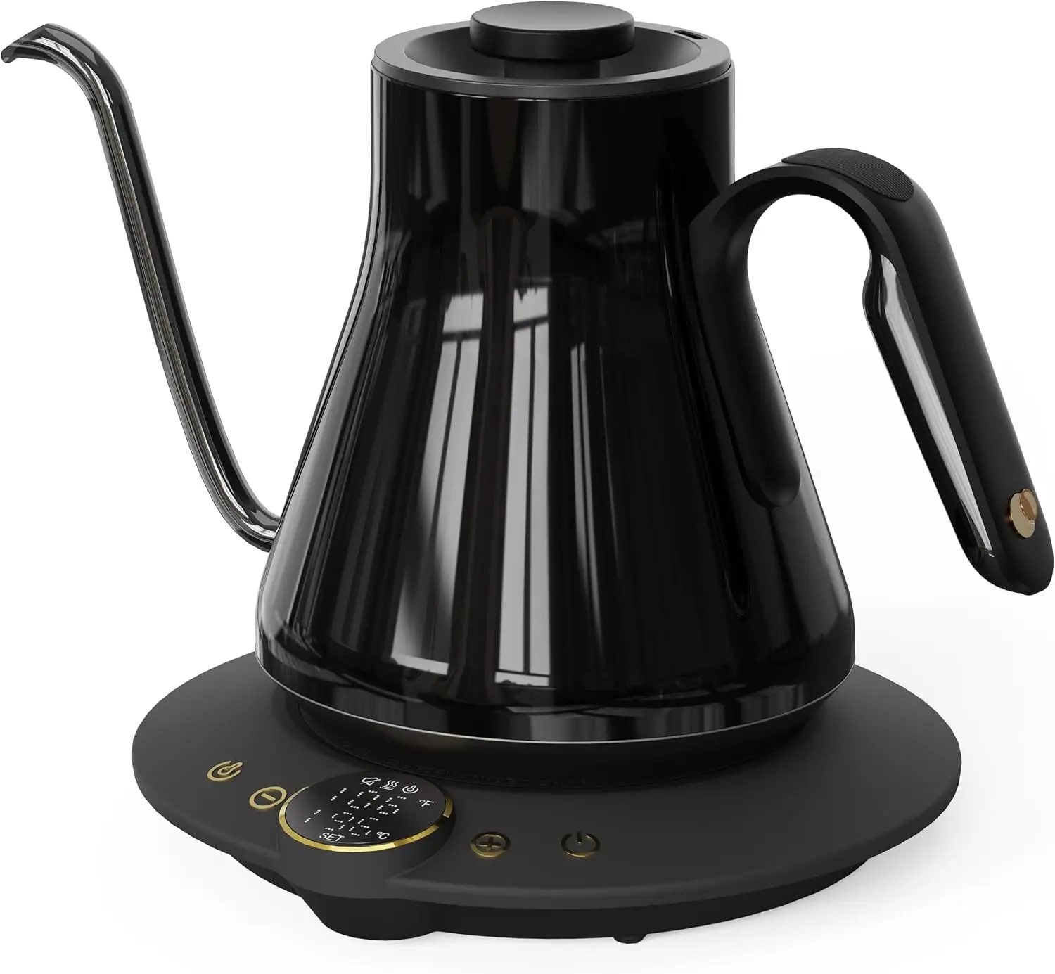 Hervidor eléctrico de cuello de cisne, ±1 ° Hervidor de Agua para Café y Té con Control Preciso de Temperatura, Calentamiento Rápido de 1500W, Temporizador de Infusión