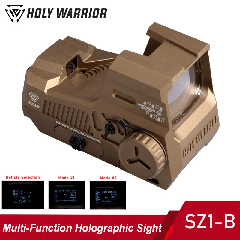 Holy Warrior SZ1B Multi-Reticle Holographic Reflex Sight Upgraded Hunting Riflescope Electric Sights Utral-Wide View Scope