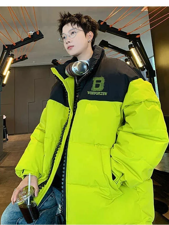 

Женская хлопковая куртка больших размеров с воротником-стойкой, в стиле пэчворк, на молнии, теплая, винтажный американский дизайн, зимняя верхняя одежда