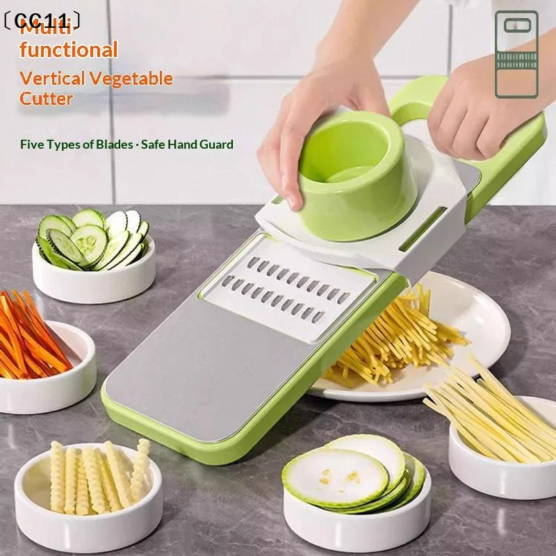 6IN1 Stainless Steel Vegetable Cutter Multifunction Slicer 5 Blades Combo Peeler Garlic Vegetable Shredder 〔CC11〕