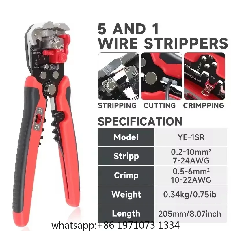 Wire Stripper Tools Multitool Pliers YES-1R Automatic 5 In1 Stripping Cutter Crimping Cable Wire Electrician Repair Tools