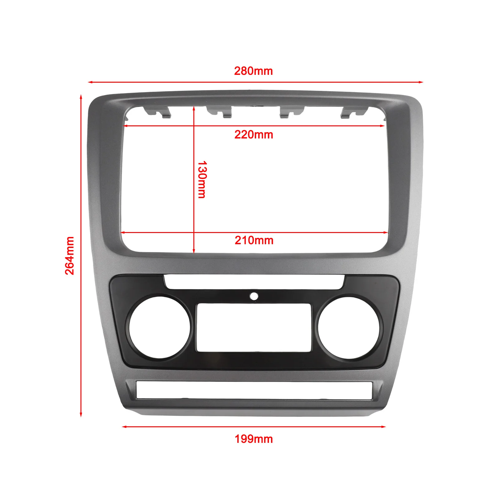 As Shown In The Figure Double Din Radio Panel for custom Fit Facia Panel Easy Installation Design Robust Material Construction