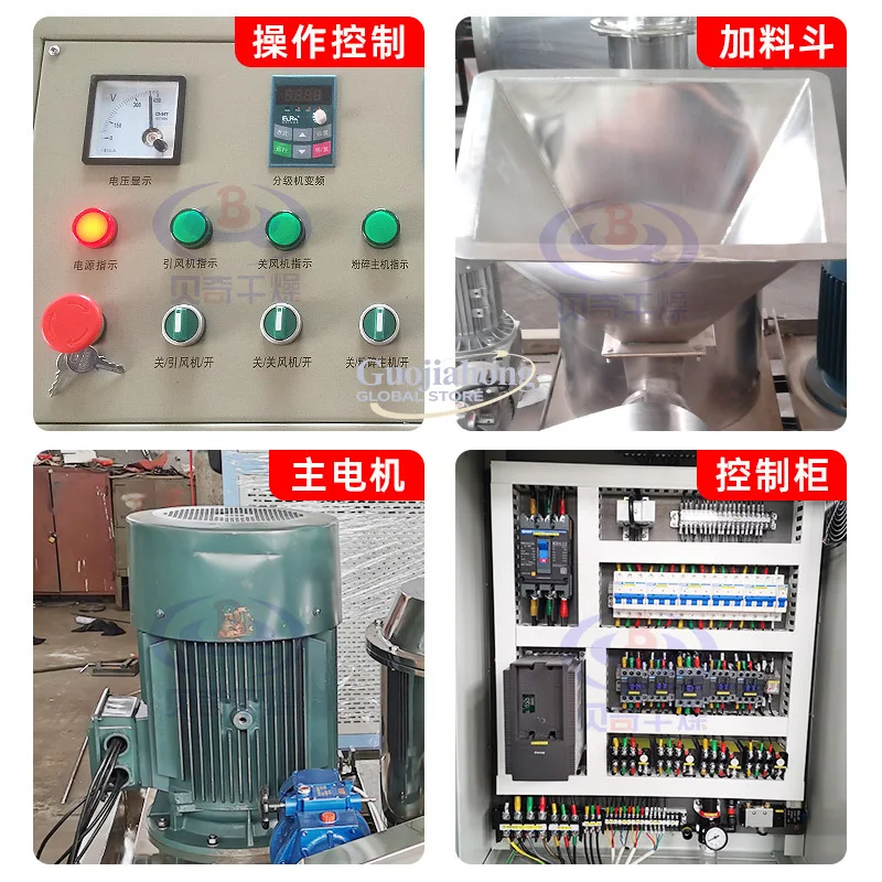 كسارة الخبز المصنوعة من الفولاذ المقاوم للصدأ متناهية الصغر، مسحوق صيدلانية كسارة متناهية الصغر، مطحنة كبريتات البوتاسيوم الكيميائية