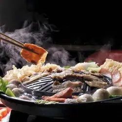 Korean Cassette Grill Pan Non-stick Aluminum Alloy Round Shabu-grilled Pan Hot Pot Oil Leaking Pan Camping BBQ Grilling Tools