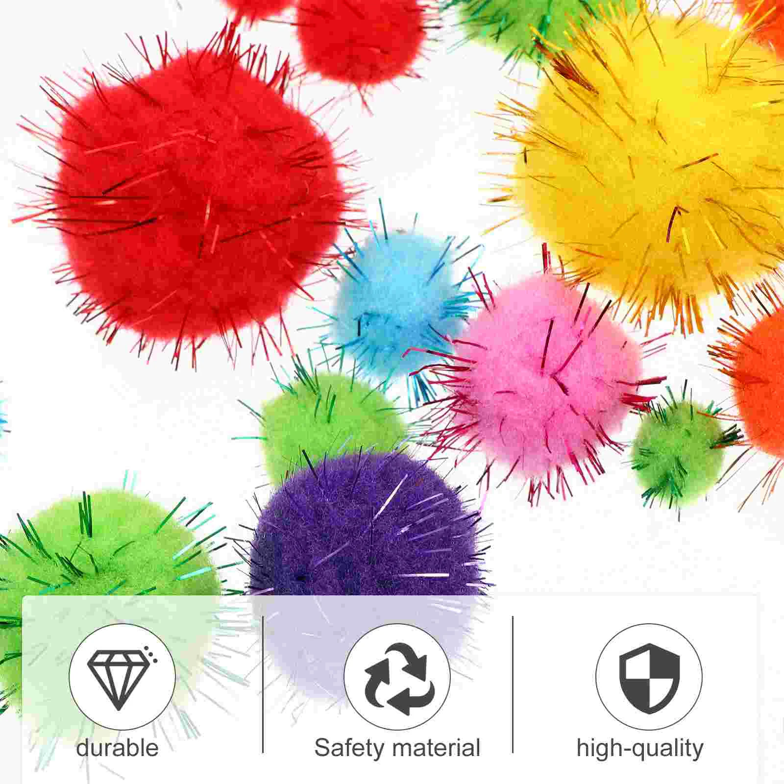 240 Pcs Golden Fur Ball DIY Fluffy Costume Decor Balls Glitter Colorful Dacron Craft Pompom Child