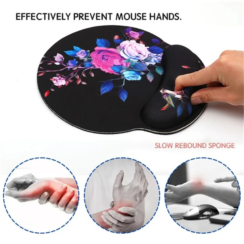 New Mouse Pad Rubber Base Rest Wrist Memory Foam Ergonomic Keyboard Pads  with Wrist Support Anti-Slip Coaster Customizable 2022