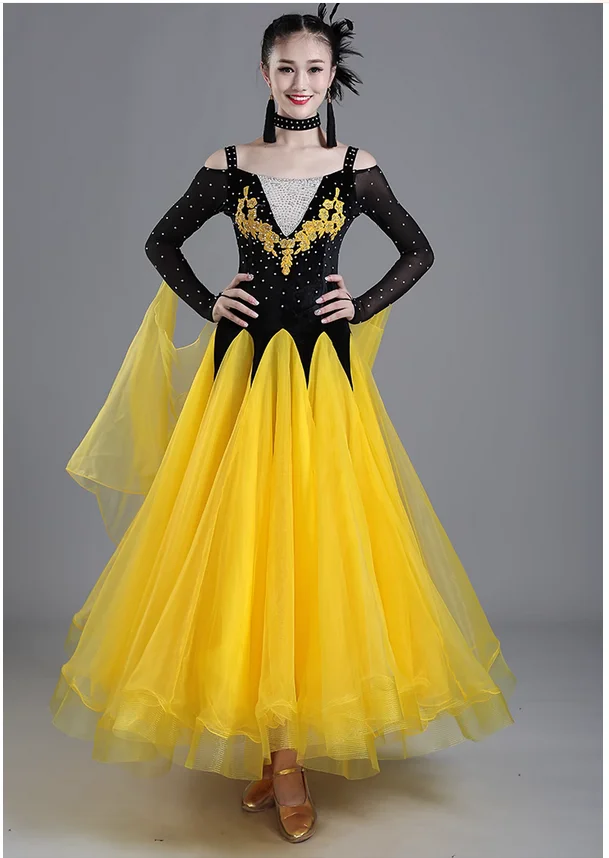 

New Modern Dance Dress National Standard Waltz Display Performance Clothing