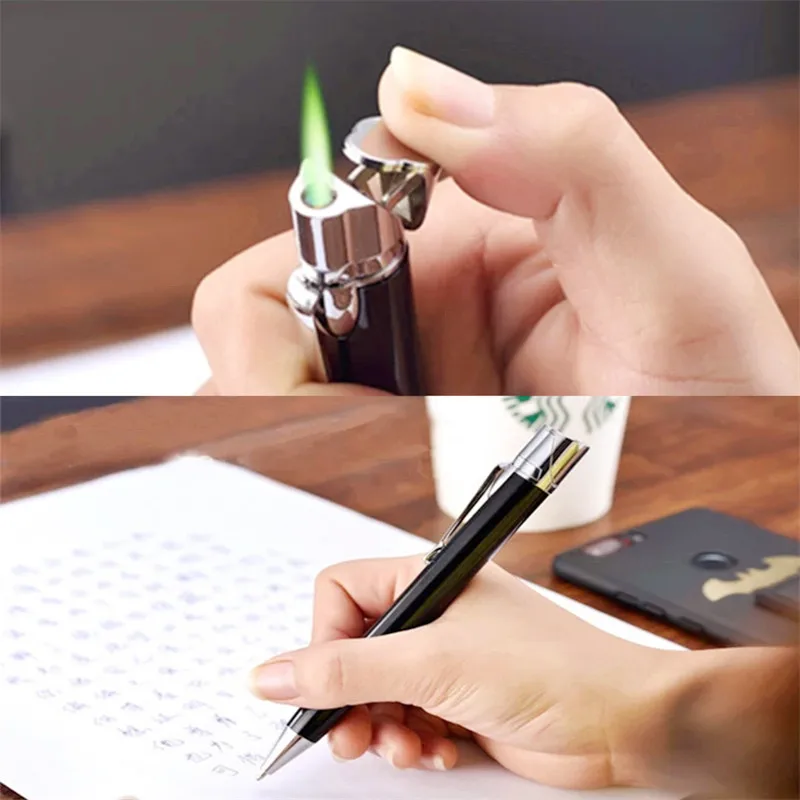 

Creative Torch Lighter Unusual Pen Ultra Thin Long Strip Metal Jet Butane Cigarette Lighter Turbo Lighters Mini Portable Gadget