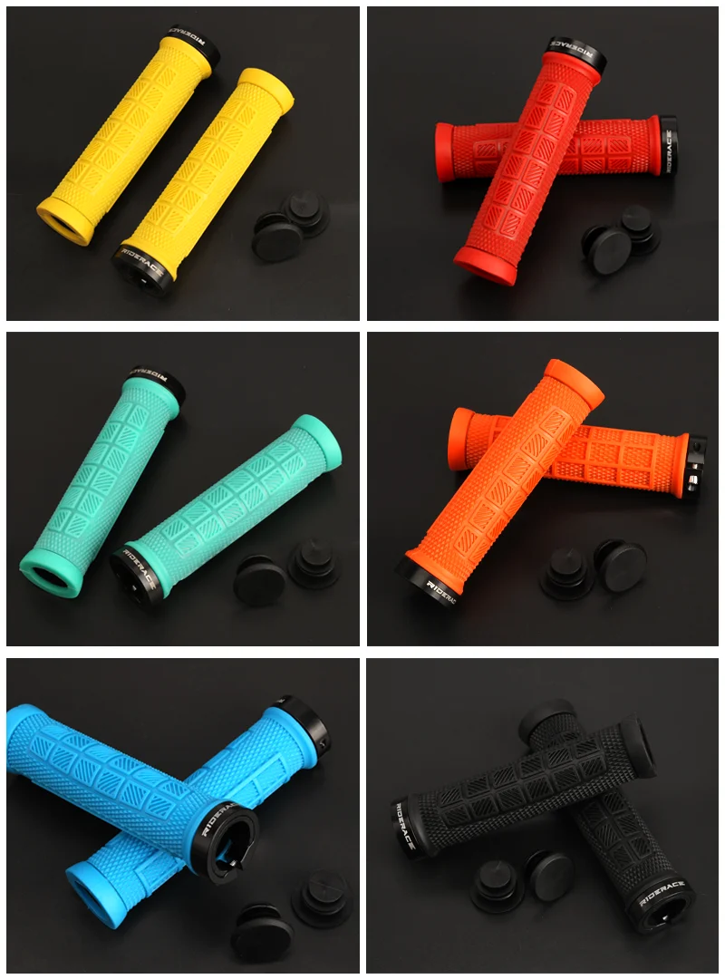 Mountain Bike Handlebar Grips Lock on MTB Folding Bicycle Alluminium Alloy Soft TPR Rubber Non-slip Cycling Bmx Handle Bar Grips
