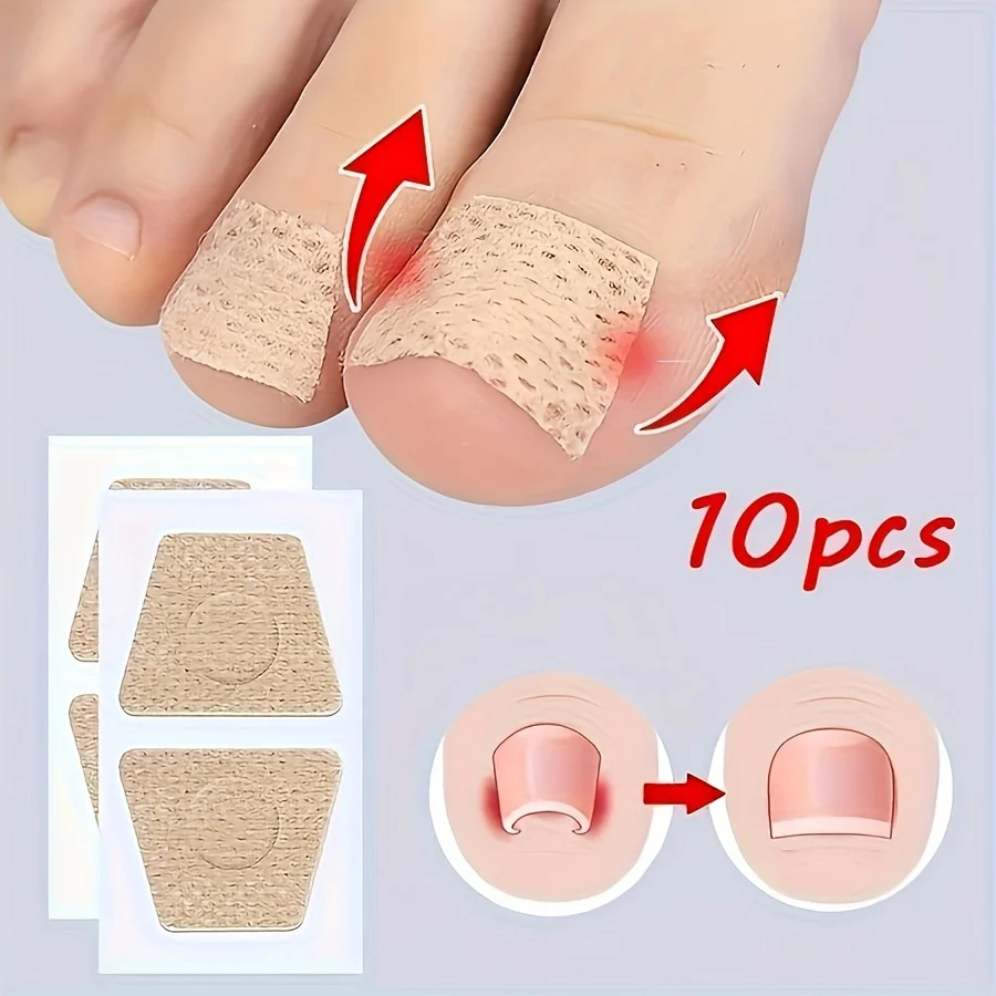 10pcs Nail Repair Patches, Toenail Correction Stickers, For Nail Grooves And Ingrown Toenails