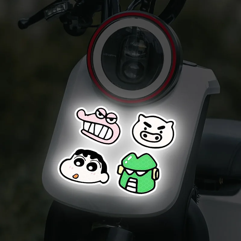 

Cartoon Crayon Shin-Chan Car Reflective Sticker Cute Car Decoration Sticker Helmet Reflective Sticker Car Accessories Toy Gifts
