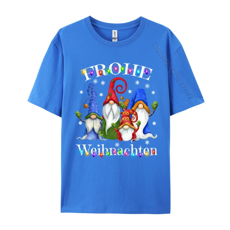 Frohe Weihnachten German Gnome Christmas Decorations Germany T-Shirts Funny Men T Shirts Cotton Tees Fitness