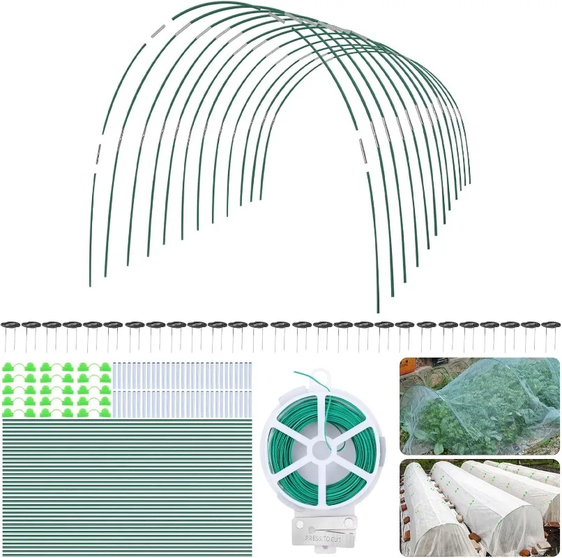 

162 PCS Greenhouse Hoops for DIY Grow Tunnel, Fiberglass Garden Hoops Kit, Support Hoops Frame for Garden Netting Raised Bed Pla
