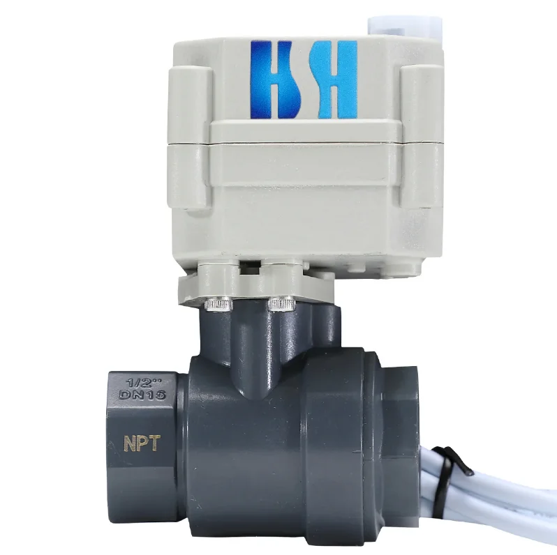 PVC 2 Way AC/DC9-24V CR202 Electric Motorized Ball Valve 1/2