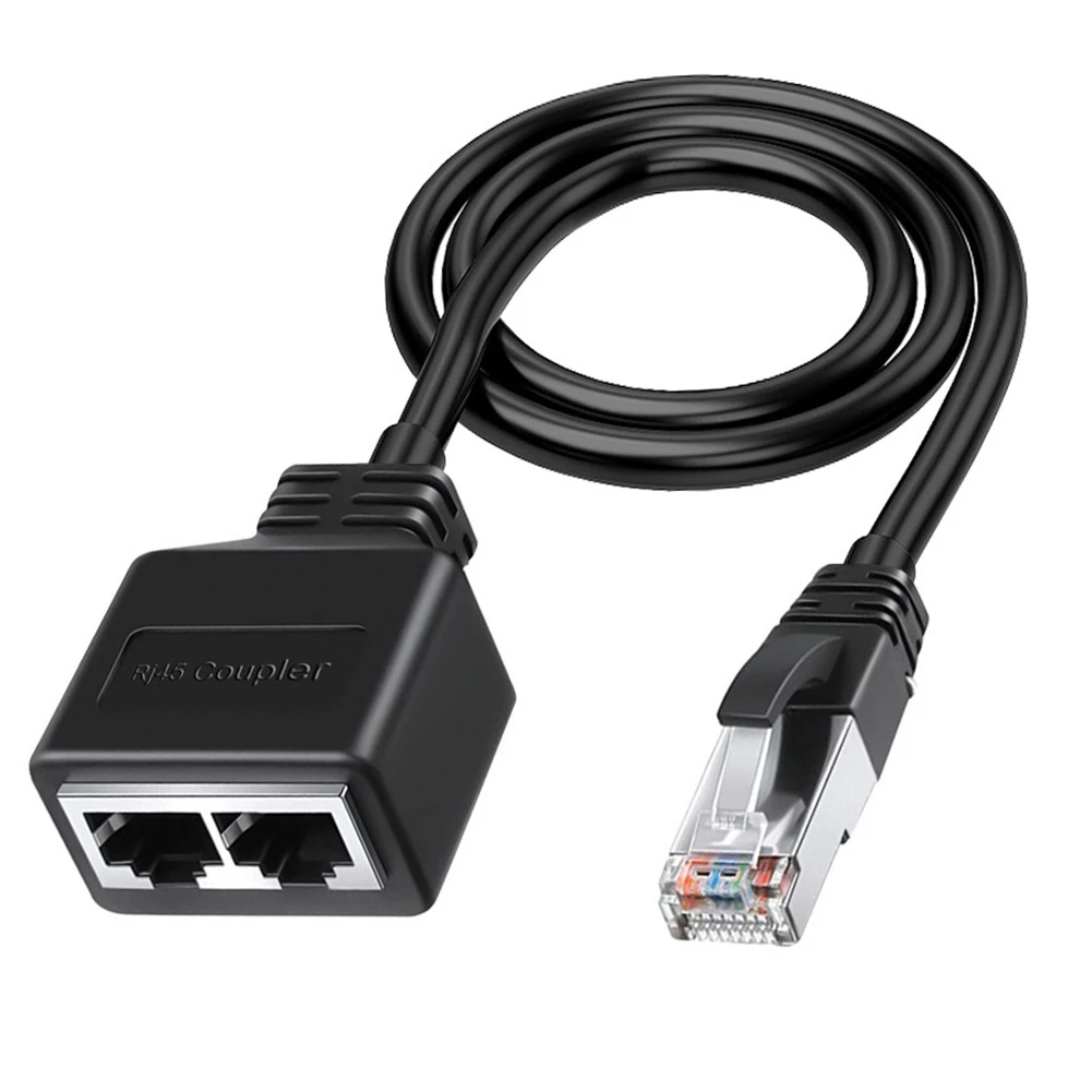 LAN Ethernet Adaptador RJ45 ชาย 2 หญิง Splitter RJ45 1 ถึง 2 Ethernet LAN สายเคเบิลอะแดปเตอร์เครือข่าย