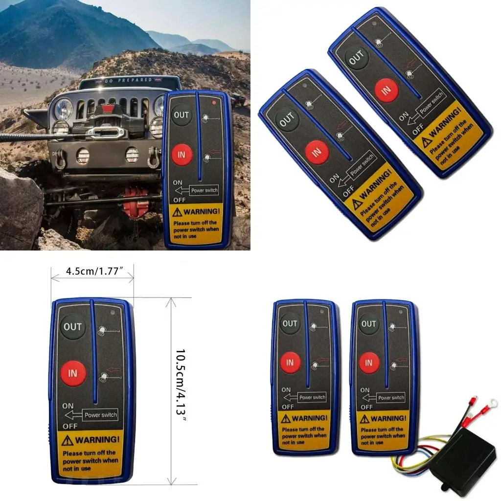  12V-24V Electric Digital Winch Towing Off-Road Recovery with Wireless Remote Control Waterproof for SUV Truck