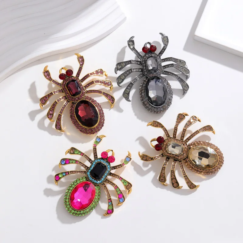 Exaggerated animal insect brooches, creative spider pins, luxury men's and women's clothing accessories, jewelry gifts wholesale